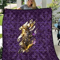 Odin Allfather Viking Quilt Epic Norse Mythology Illustration with Runic Circle Art