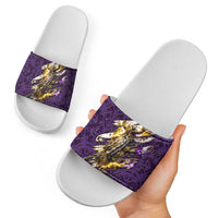 Odin Allfather Viking Slide Sandals Epic Norse Mythology Illustration with Runic Circle Art
