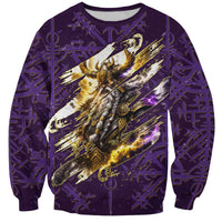 Odin Allfather Viking Sweatshirt Epic Norse Mythology Illustration with Runic Circle Art