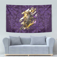 Odin Allfather Viking Tapestry Epic Norse Mythology Illustration with Runic Circle Art