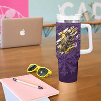 Odin Allfather Viking Tumbler With Handle Epic Norse Mythology Illustration with Runic Circle Art