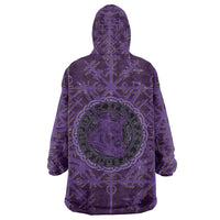 Odin Allfather Viking Wearable Blanket Hoodie Epic Norse Mythology Illustration with Runic Circle Art