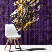 Odin Allfather Viking Window Curtain Epic Norse Mythology Illustration with Runic Circle Art