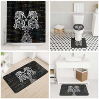 Viking Runes and Norse Mythology Symbols Bathroom Set Celtic Knotwork Tribal Illustration Style