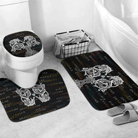 Viking Runes and Norse Mythology Symbols Bathroom Set Celtic Knotwork Tribal Illustration Style