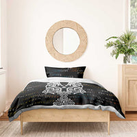Viking Runes and Norse Mythology Symbols Bedding Set Celtic Knotwork Tribal Illustration Style