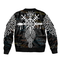 Viking Runes and Norse Mythology Symbols Bomber Jacket Celtic Knotwork Tribal Illustration Style