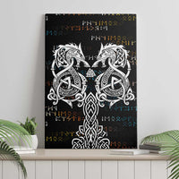 Viking Runes and Norse Mythology Symbols Canvas Wall Art Celtic Knotwork Tribal Illustration Style