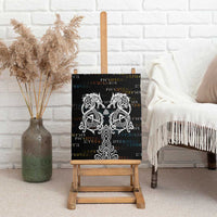 Viking Runes and Norse Mythology Symbols Canvas Wall Art Celtic Knotwork Tribal Illustration Style