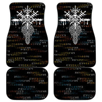 Viking Runes and Norse Mythology Symbols Car Mats Celtic Knotwork Tribal Illustration Style