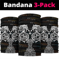 Viking Runes and Norse Mythology Symbols Neck Gaiter Celtic Knotwork Tribal Illustration Style