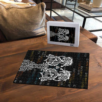 Viking Runes and Norse Mythology Symbols Puzzle Celtic Knotwork Tribal Illustration Style