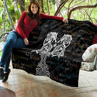 Viking Runes and Norse Mythology Symbols Quilt Celtic Knotwork Tribal Illustration Style