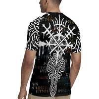 Viking Runes and Norse Mythology Symbols Rugby Jersey Celtic Knotwork Tribal Illustration Style