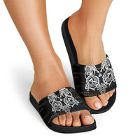 Viking Runes and Norse Mythology Symbols Slide Sandals Celtic Knotwork Tribal Illustration Style
