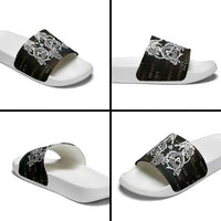 Viking Runes and Norse Mythology Symbols Slide Sandals Celtic Knotwork Tribal Illustration Style
