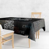 Viking Runes and Norse Mythology Symbols Tablecloth Celtic Knotwork Tribal Illustration Style