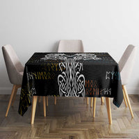 Viking Runes and Norse Mythology Symbols Tablecloth Celtic Knotwork Tribal Illustration Style