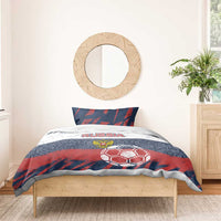 Russia Athletics Bedding Set with Soccer Ball, National Emblem, and Grunge Flag Design