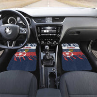 Russia Athletics Car Mats with Soccer Ball, National Emblem, and Grunge Flag Design
