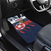 Russia Athletics Car Mats with Soccer Ball, National Emblem, and Grunge Flag Design