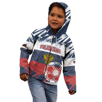 Personalized Russia Athletics Kid Hoodie with Soccer Ball, National Emblem, and Grunge Flag Design