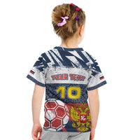 Personalized Russia Athletics Kid T Shirt with Soccer Ball, National Emblem, and Grunge Flag Design