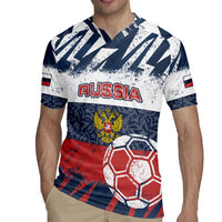 Personalized Russia Athletics Rugby Jersey with Soccer Ball, National Emblem, and Grunge Flag Design