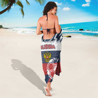 Russia Athletics Sarong with Soccer Ball, National Emblem, and Grunge Flag Design
