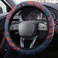 Russia Athletics Steering Wheel Cover with Soccer Ball, National Emblem, and Grunge Flag Design