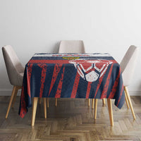Russia Athletics Tablecloth with Soccer Ball, National Emblem, and Grunge Flag Design