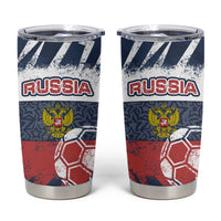 Russia Athletics Tumbler Cup with Soccer Ball, National Emblem, and Grunge Flag Design