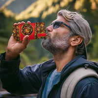 Russia Folk Art 4 in 1 Can Cooler Tumbler with Khokhloma Pattern and Traditional Rooster Design