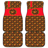 Russia Folk Art Car Mats with Khokhloma Pattern and Traditional Rooster Design
