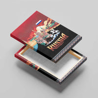 Russia Flag Red and Black Pullover Canvas Wall Art with Moscow Skyline Bear and Horse Design