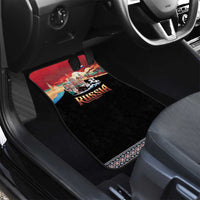 Russia Flag Red and Black Pullover Car Mats with Moscow Skyline Bear and Horse Design