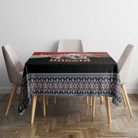 Russia Flag Red and Black Pullover Tablecloth with Moscow Skyline Bear and Horse Design