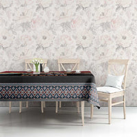 Russia Flag Red and Black Pullover Tablecloth with Moscow Skyline Bear and Horse Design