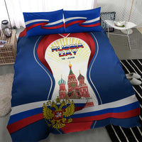 Russia Day Bedding Set with Kremlin Illustration, National Emblem, and Flag Stripes