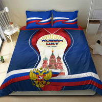 Russia Day Bedding Set with Kremlin Illustration, National Emblem, and Flag Stripes