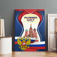 Russia Day Canvas Wall Art with Kremlin Illustration, National Emblem, and Flag Stripes