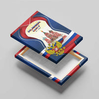 Russia Day Canvas Wall Art with Kremlin Illustration, National Emblem, and Flag Stripes