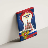 Russia Day Canvas Wall Art with Kremlin Illustration, National Emblem, and Flag Stripes