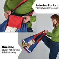 Russia Day Grocery Bag with Kremlin Illustration, National Emblem, and Flag Stripes