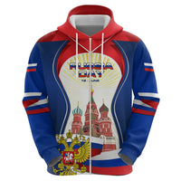 Russia Day Hoodie with Kremlin Illustration, National Emblem, and Flag Stripes