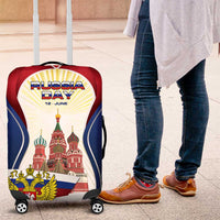 Russia Day Luggage Cover with Kremlin Illustration, National Emblem, and Flag Stripes