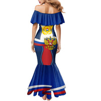 Russia Day Mermaid Dress with Kremlin Illustration, National Emblem, and Flag Stripes
