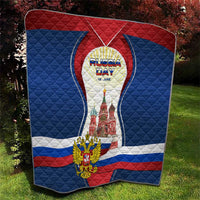 Russia Day Quilt with Kremlin Illustration, National Emblem, and Flag Stripes