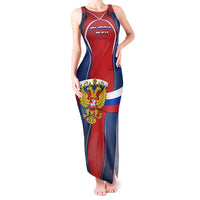 Russia Day Tank Maxi Dress with Kremlin Illustration, National Emblem, and Flag Stripes