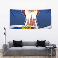 Russia Day Tapestry with Kremlin Illustration, National Emblem, and Flag Stripes